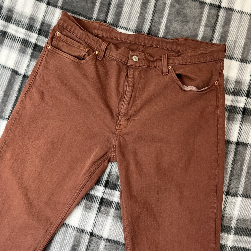 Levi's 511 Slim Fit Jeans Mens 38x32 Rust Red Denim Stretch Slim Straight W36L32 - Picture 5 of 12